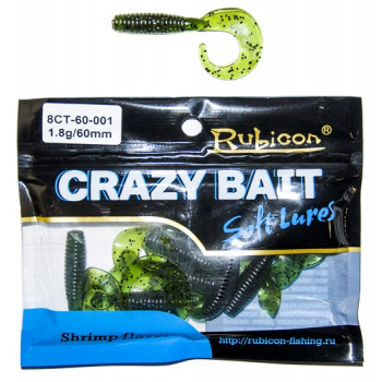 Съедобная силиконовая приманка RUBICON Crazy Bait CT 1.8g, 60mm, цвет 001 (10 шт)