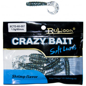 Съедобная силиконовая приманка RUBICON Crazy Bait CTD 1.5g, 60mm, цвет 007 (10 шт)
