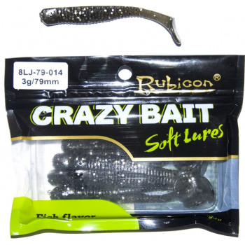 Съедобная силиконовая приманка RUBICON Crazy Bait LJ 3g, 79mm, цвет 014 (8 шт)
