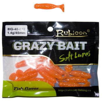 Съедобная силиконовая приманка RUBICON Crazy Bait IG 1.4g, 45mm, цвет 042 (12 шт)
